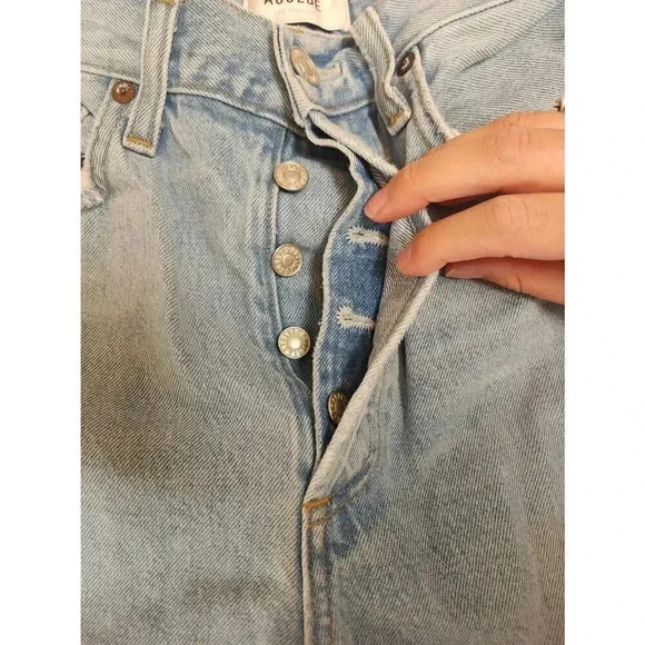 Agolde Straight Crop Distressed Jeans Size 27 Light Wash - Picture 7 of 10